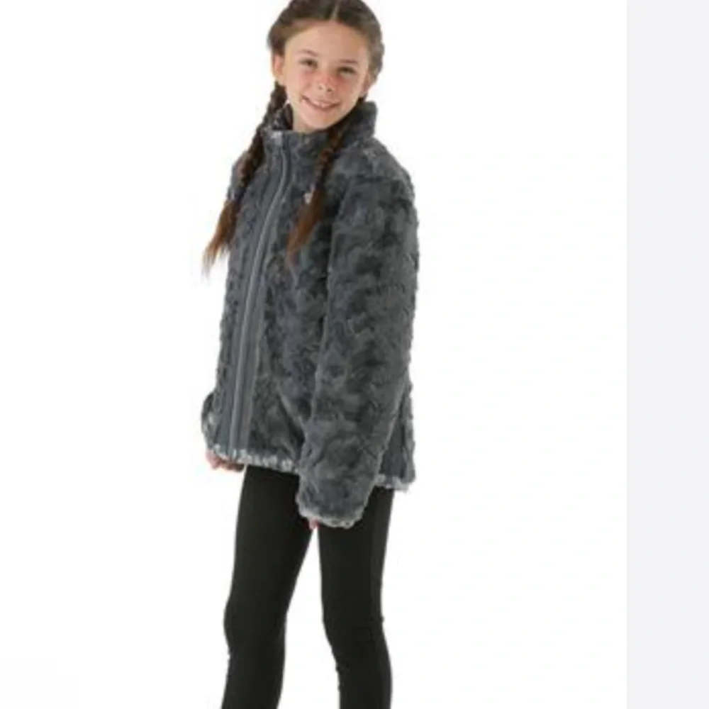 The North Face Little Girl's & Girl's Reversible Mossbud Cheetah Print coat